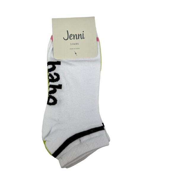 Jenni Women's 3 Pack Palm Neon No-Show Socks - NWT - Picture 1 of 4